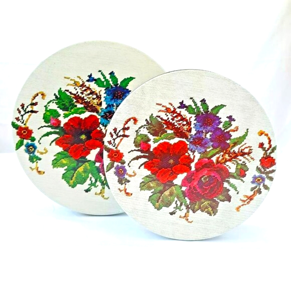 Vintage Nesting Tins Set Storage Sewing Metal Round Container Organization Retro